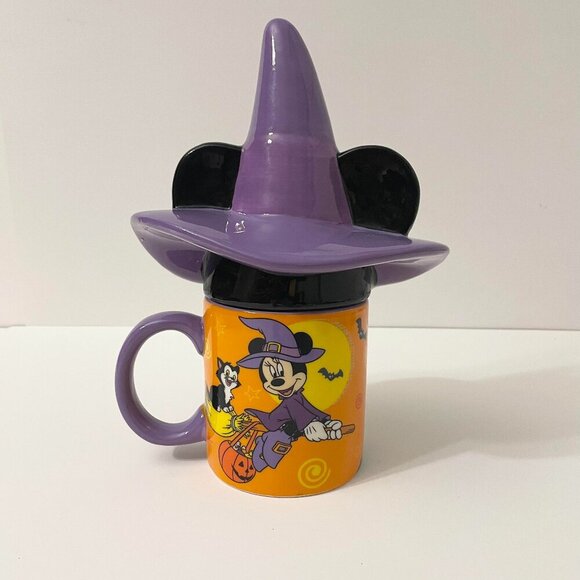 Disney Minnie Mouse Mug with Witches Hat Halloween Cup Flaws - Picture 1 of 14